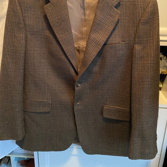 Lauren Ralph Lauren Mens Preppy Houndstooth Wool Blazer Size 42R Office Academia - Picture 8 of 8